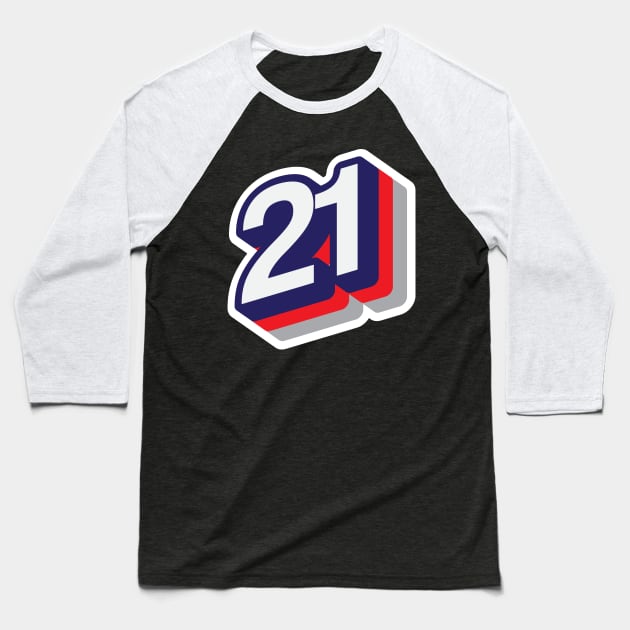 21 Baseball T-Shirt by MplusC